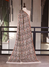 Royal Fashion Embroidered Woolen Shawls - RF25SH I623-J01 Off White